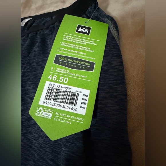 REI Women’s Midweight Charcoal Gray Space Dye Base Layer XL NWT - Picture 4 of 6